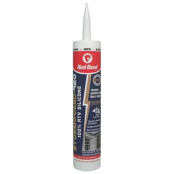 STORMGUARD Silicone Sealant, White, 10 to 100 deg F, 300 mL Cartridge, Red Devil, Mfr#: 780